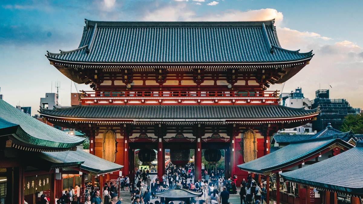 Crowds gathered at Asakusa Sensoji Temple in Tokyo during peak tourist season