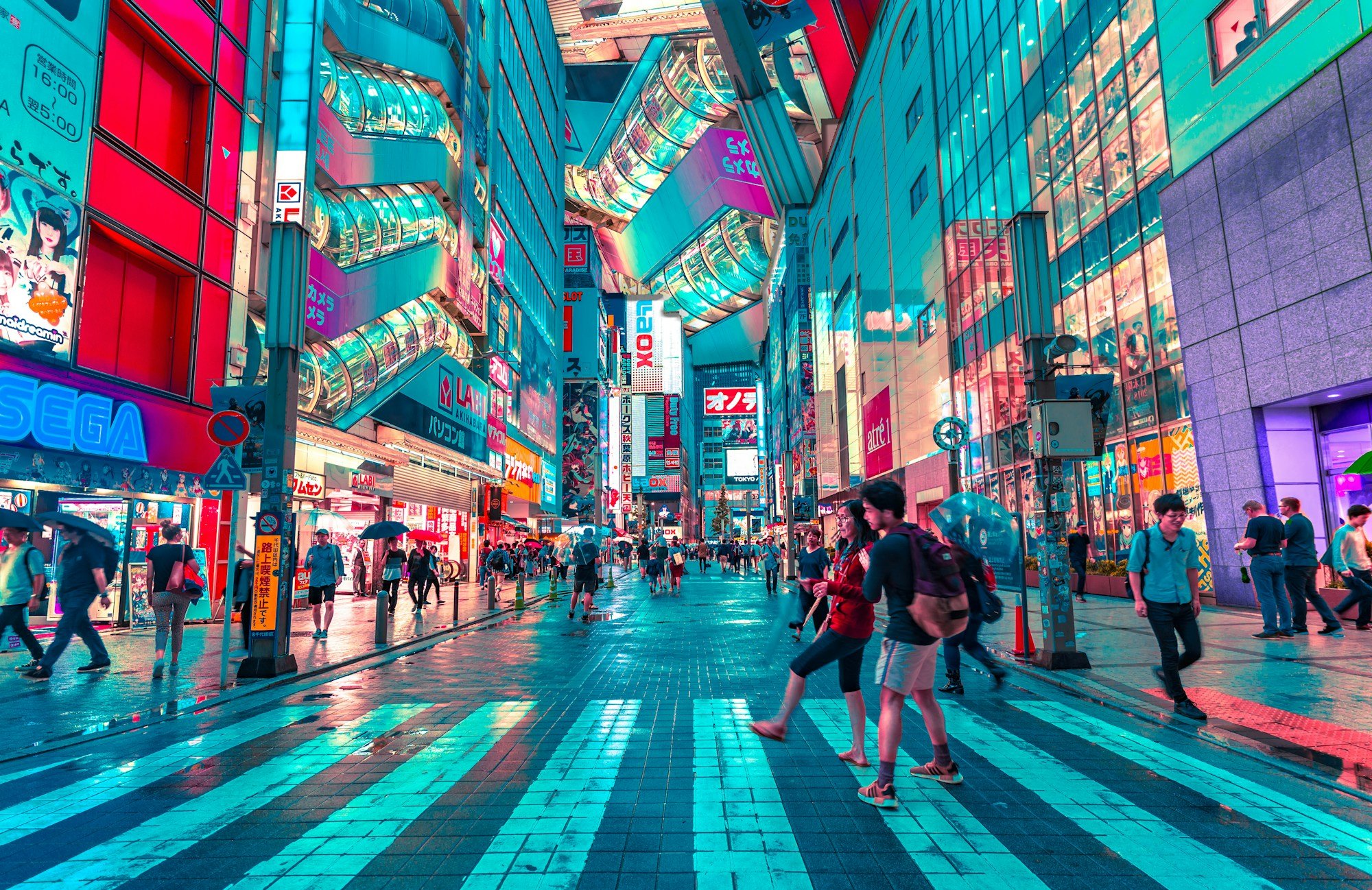 Tokyo Tower illuminated at night with city skyline